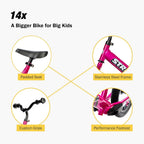 Strider 14x Classic, Balance Bike for Kids 3 to 6 Years - Includes Custom Grips, Padded Seat, Performance Footrest & All-Purpose Tires - Easy Assembly & Adjustments
