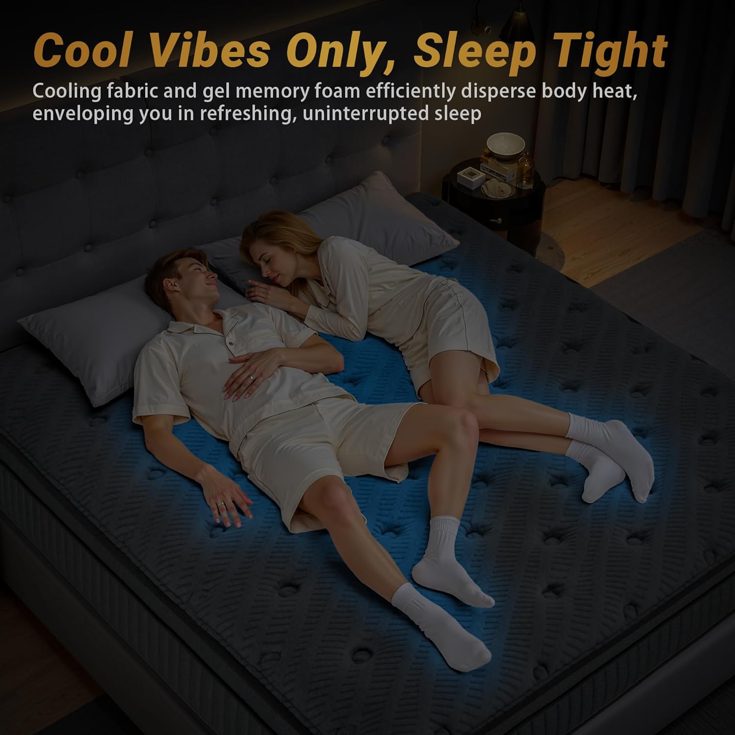 14″ King Hybrid Mattress – Cooler, Quieter & Deeper Comfort, Airflow Foam + Pocket Coils, 2″+ Plush Cushion, Heavy-Duty Support, CertiPUR-US, Fiberglass-Free, Mattress in a Box