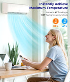 Mini Split Ac/Heating System - 9000 BTU Ductless Mini Split Air Conditioner with Heat Pump, 19 SEER2 115V Energy Efficient Ac Unit Up to 450 Sq.Ft with Installation Kit