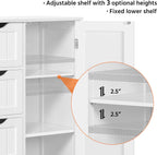 Yaheetech Large Bathroom Floor Cabinet with 4 Dawers and Single Door Cabinet, Freestanding Storage Cabinet for Living Room Kitchen Hallway, White