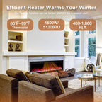 Cheerway 72'' Smart WiFi Electric Fireplace Heater, Wall Mounted & Recessed Electric Fireplace Insert w/Timer, Child Lock, Crackling Sound, App & Remote Control, Adjustable Flame,1500W