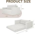 HABUTWAY Folding Sofa Bed, 2 in 1 Convertible Sleeper Chair with Pillow, Portable Fold Out Chair Bed with Armrest, Comfy Floor Couch, Lazy Sofa for Living Room Bedroom Dorm Home Office, Beige
