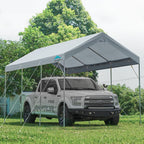 ADVANCE OUTDOOR 12x20 ft Heavy Duty Carport Potable Car Canopy Garage Party Tent Boat Shelter  Adjustable Height from 9.5 ft to 11 ft  Gray