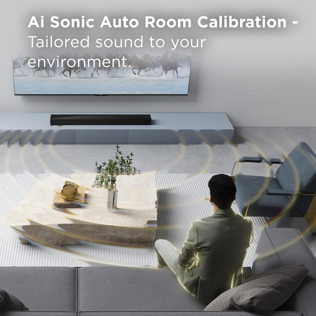 TCL Q65H 5.1 Surround Sound Bar with Wireless Subwoofer for Smart TV | Dolby Atmos DTS:X Calibration | 580W Power Bluetooth Home Theater Speaker with Bass | App Control & Remote Control | Latest Model