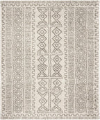SAFAVIEH Hudson Shag Collection Area Rug - 9' x 12', Ivory & Grey, Moroccan Design, Non-Shedding & Easy Care, 2-inch Thick Ideal for High Traffic Areas in Living Room, Bedroom (SGH376A)