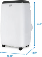 BLACK+DECKER Portable Air Conditioner, 8,000 BTU for Rooms Up To 350 Sq. Ft., Portable AC with Full Function Remote Control & Window Kit, BPT05WTBA, White