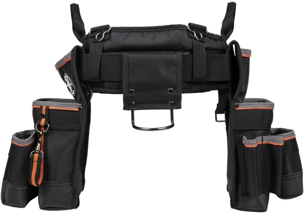 Klein Tools 55428 Tradesman Pro Electrician's Padded Tool Belt and Tool Pouch Combo for Long-wear Comfort and Durability Size Large