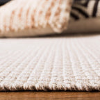SAFAVIEH Area Rug 8x10 - Montauk Collection - Large - Ivory & Grey, Handmade Flat Weave Cotton, Boho Farmhouse Design, Ideal for Living Room, Bedroom, Office, Dining Space (MTK340A)