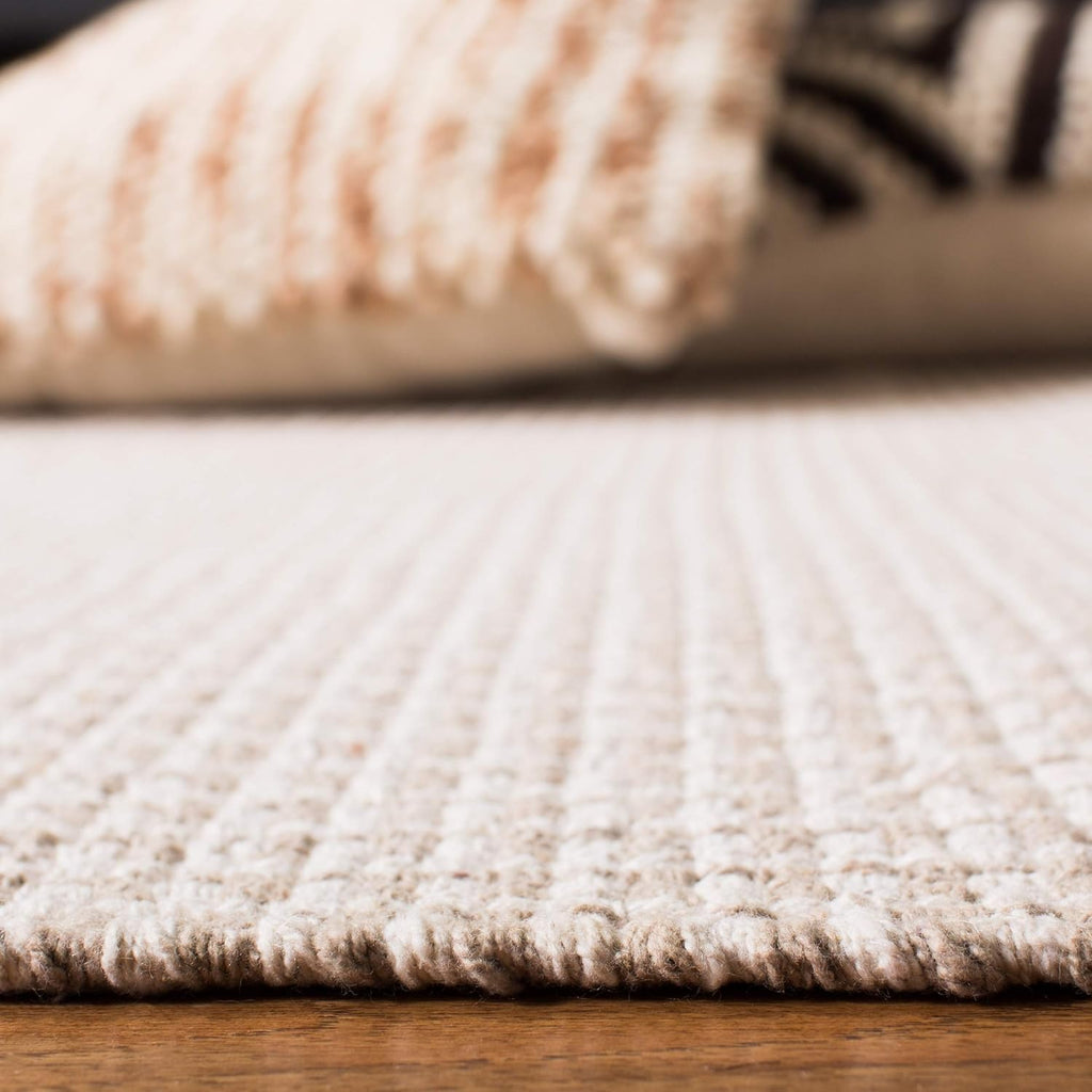 SAFAVIEH Area Rug 8x10 - Montauk Collection - Large - Ivory & Grey, Handmade Flat Weave Cotton, Boho Farmhouse Design, Ideal for Living Room, Bedroom, Office, Dining Space (MTK340A)