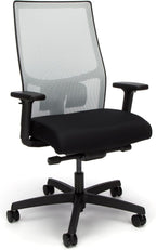 HON Ignition 2.0 Ergonomic Office Chair Fabric Seat, Adjustable Tilt, Swivel Wheels, Comfy for Long Hours, Home Office Desk Chairs, Fog