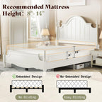 AMERLIFE Solid Wood Queen Bed Frame with 56" Arched Headboard, Traditional Poster Bed with Wooden Slats Support, No Box Spring Needed, Easy Assembly, White