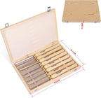 HURRICANE 8pc Wood Lathe Chisel Set, M2 HSS Wood Turning Tools with 10" Solid Hardwood Handles, Lathe Tool Kit for Beginners and DIY Hobbyists, Includes Protective Wooden Box