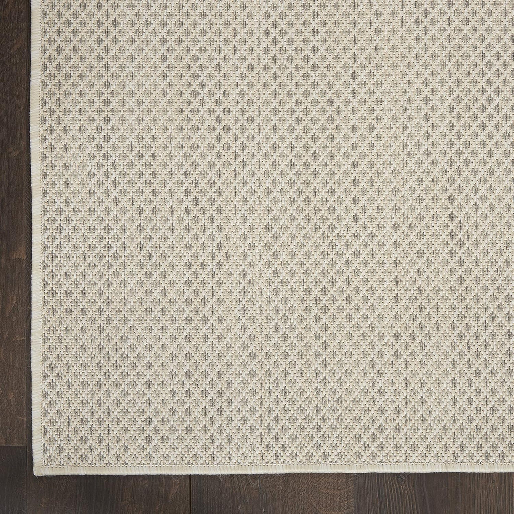 Nourison Home Courtyard Ivory Silver 9' x 12' Area Rug - Easy Clean  Non Shedding  Bed Room  Living Room  Dining Room  Kitchen (9' x 12')