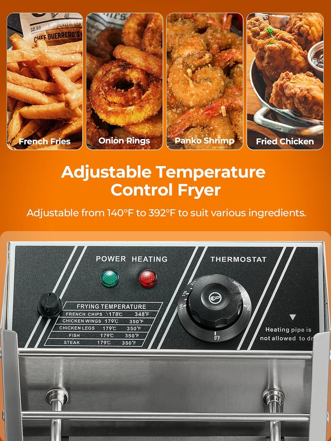 Commercial Deep Fryer, 3400W Electric Countertop Fryer with 2 Baskets & Lids, 22.8QT Dual Tank Stainless Steel Deep Fryer for Restaurant, Food Truck, Party