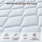 King Mattress, 14 Inch King Size Hybrid Mattresses with Memory Foam and Individual Pocket Spring for Motion Isolation, Pressure Relief, Medium Firm Mattress in a Box, 76 * 80 * 14