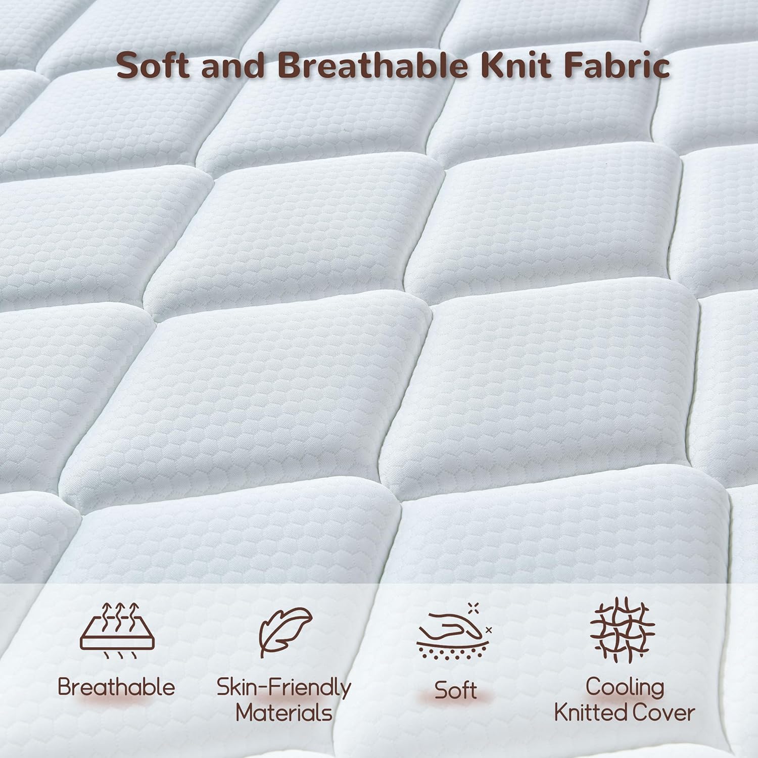 King Mattress, 14 Inch King Size Hybrid Mattresses with Memory Foam and Individual Pocket Spring for Motion Isolation, Pressure Relief, Medium Firm Mattress in a Box, 76 * 80 * 14