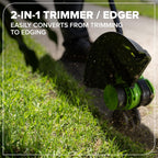 Greenworks 24V 13" Brushless String Trimmer, 2-in-1 Trimmer/Edger with Auto-Feed, 4.0Ah Battery, 65W Type-C Charger, 10 Blades, 3-Year Warranty, Powers 200+ Tools