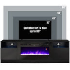 Fireplace TV Stand with 36" Electric Fireplace, LED Light Entertainment Center