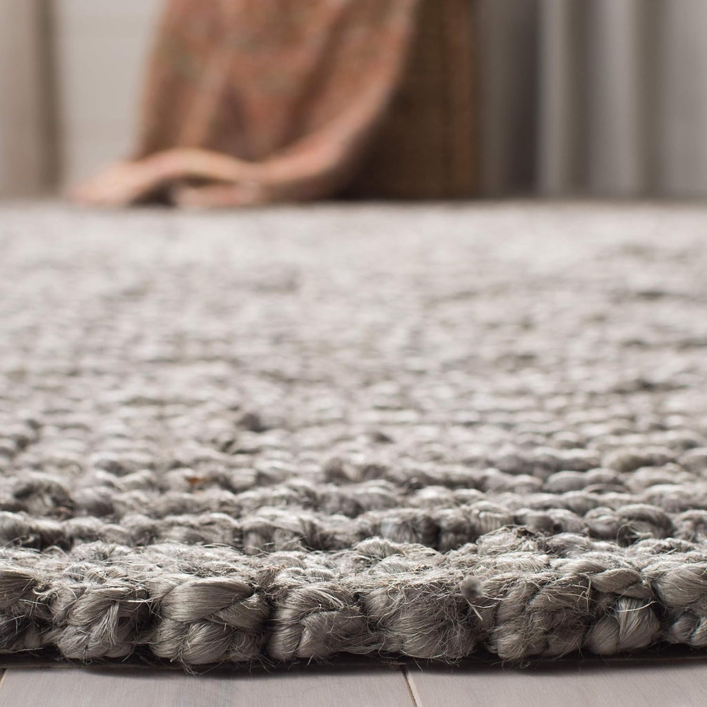 SAFAVIEH Area Rug 8x10 - Natural Fiber Collection - Large - Light Grey, Handmade Chunky Textured Jute, Thick (NF447G)
