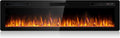 BOSSIN 72 inch Ultra-Thin Silence Linear Electric Fireplace, Recessed Wall Mounted Fireplace, Fit for 2 x 4 and 2 x 6 Stud, 12 Adjustable Flame Color & Speed,Touch Screen Remote Control with 8h Timer
