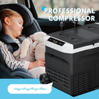DOGHLY 12 Volt Refrigerator, 32QT Portable Cooler -4℉-68℉, Compressor Car Fridge 12V/24V DC & 110-240V AC, Electric Cooler for Truck, RV, Camper, SUV, Travel, Camping & Road Trips (32QT)