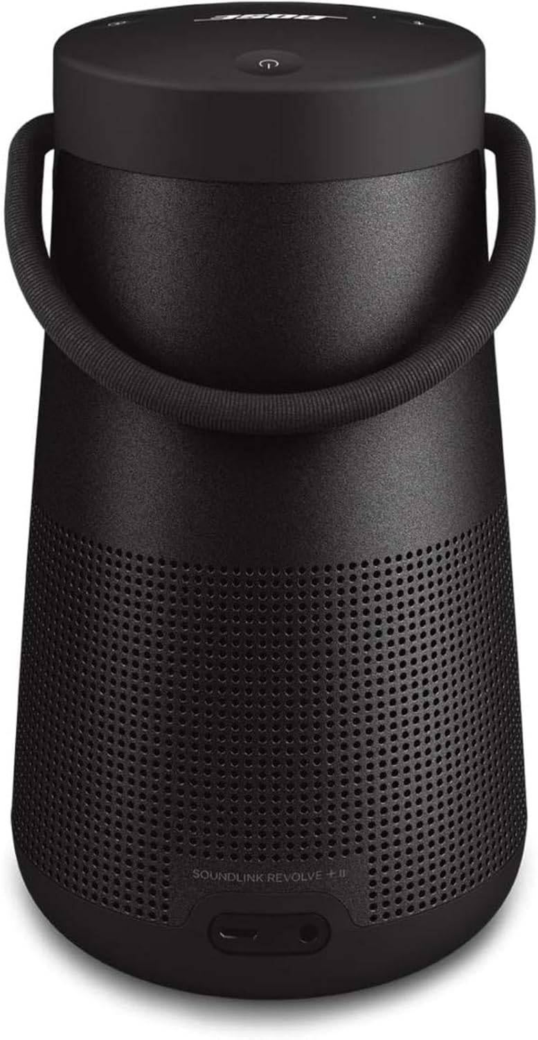 Bose SoundLink Revolve+ (Series II) Bluetooth Speaker  Portable Speaker with Microphone  Wireless and Water Resistant with 360 Degree Sound  Long Lasting Battery and Handle  Black