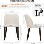 COLAMY Upholstered Dining Chairs Set of 4, Modern Fabric Dining Room Kitchen Side Chair with Padded Seat and Wood Legs for Restaurant/Cafe, Beige