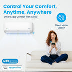 Senville LETO Series Mini Split Air Conditioner Heat Pump, 9000 BTU 110/120V, Inverter, Works with Alexa, SEER2 21.5, White