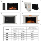 28 Inches Electric Fireplace Insert with Trim Kit, Wall Mounted & Recessed Electric Fireplace Inserts with 8 Flame Colors, Remote Control, 6 Levels Brightness, 9H Timer, Black, 1500W/750W