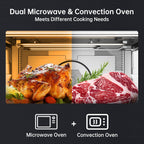 24 Inch Built-in Microwave and Convection Oven Combination, ThermoMate 1.6 Cu. Ft. Wall Oven Microwave Combos, 1000 Watt Power, Sensor Cook, Touch Control LCD Display, Stainless Steel Finish