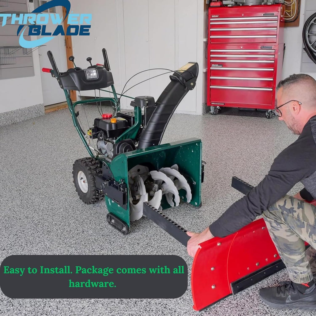 Throwerblade Snowplow Kit with (Blade  and Hardware Included) – Heavy-Duty Snow Plow Blade - Quick & Efficient Snow Removal - Snow Plow Attachment for Snowblowers- 22 to 32-inch 2-Stage and 3 Stage