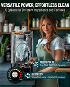 WantJoin Professional Commercial Blender With Shield Quiet Sound Enclosure 2200W Industries Strong and Quiet Professional-Grade Power, Self-Cleaning, Black