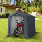 6x10ft Storage Sheds, Outdoor Portable Carport Shelter Garages Heavy Duty Canopy with Rolled up Zipper Doors, Outside Utility Shed Garage Tent for Motorcycle, Bicycles and Camping Tools