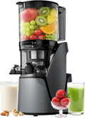 Juicer Machines, 3-in-1 Cold Press Juicer with 6.5" Extra Large Chute, 100oz Large Capacity, AC Motor, Makes Juice, Nut Milk & Sorbet, Premium Gray