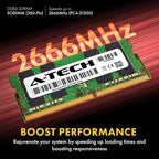 A-Tech 16GB DDR4 2666MHz PC4-21300 (PC4-2666V) CL19 SODIMM 1.2V 260-Pin Non-ECC SO-DIMM Laptop Notebook RAM Memory Module