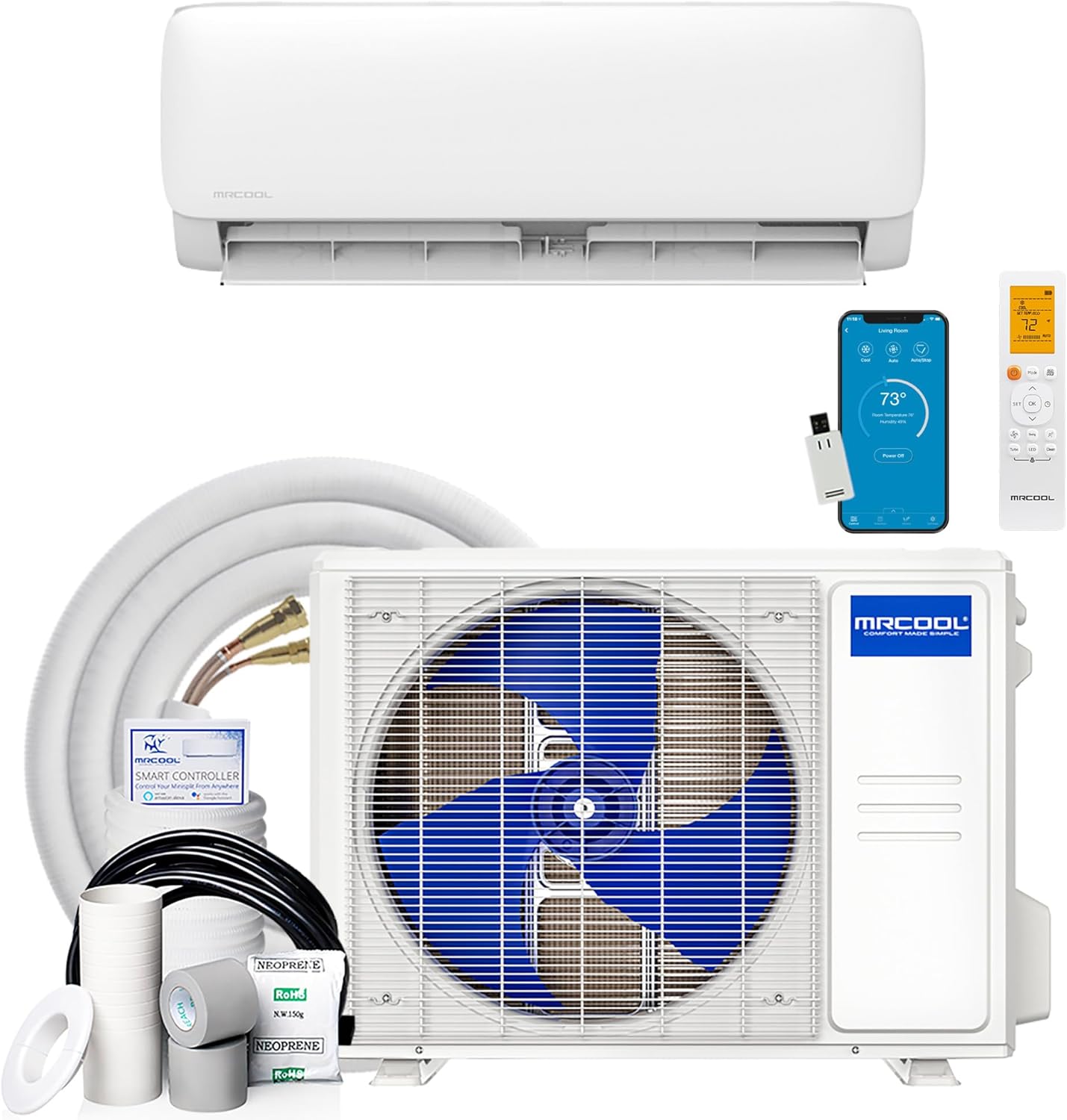 MRCOOL 24000 BTU 230V Ductless Inverter Mini Split Air Conditioner & Heat Pump System, Easy Pro Series - Wall-Mounted AC Unit w/ Heating and Cooling for Home, Office & Commercial Space