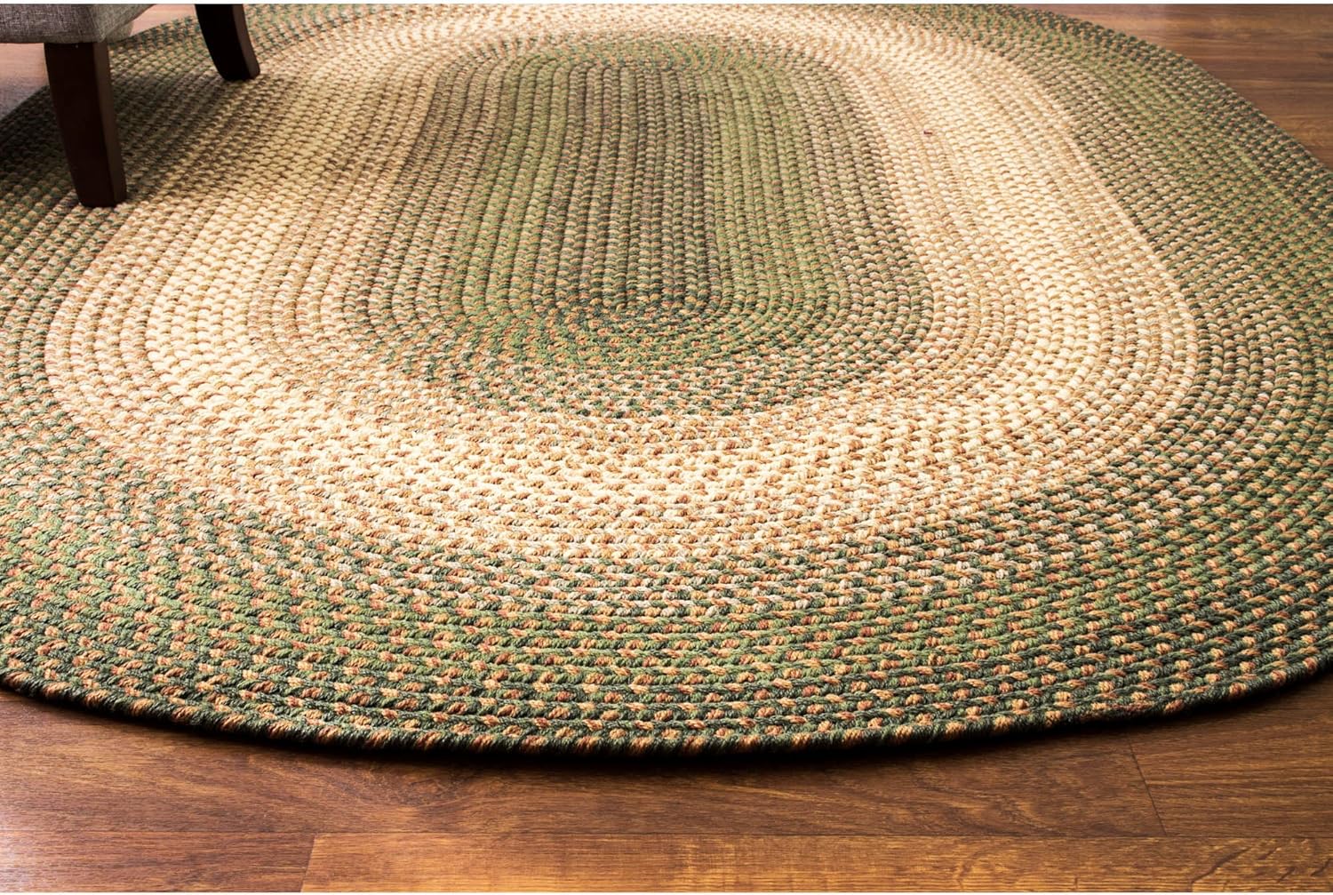 Super Area Rugs Oval 5X8 Herb Garden Braided Rug Hartford Primitive Decor Carpet - Indoor Outdoor - 5' X 8' for Living Rooms & Bedrooms