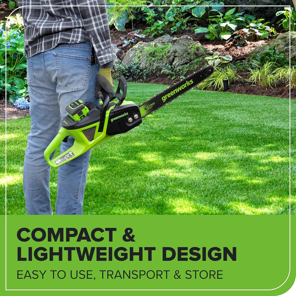 Greenworks 40V HP 18" BL Chainsaw Kit with 5.0Ah HP Battery and 5A Rapid Charger