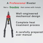BEETOW Professional Rivet Nut Tool Kit – 16'' Rivnut Gun with 15 SAE & Metric Mandrels (M3–M12, #6, #8, #10, 1/4", 5/16", 3/8", 1/2'') & 200 Nutserts, Stroke Widgets, for Automotive & Metal Repair
