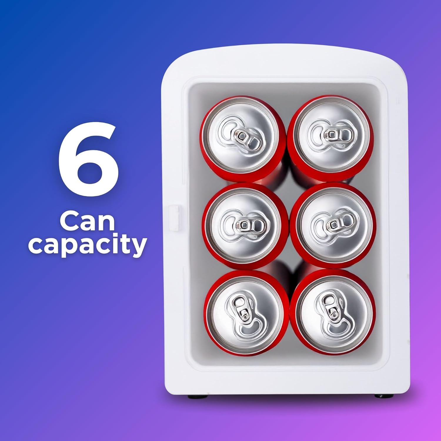 Coca-Cola 4L / 6-Can Mini Fridge with Multi-Color LED Light – Portable Thermoelectric 12V DC/110V AC Quiet Cooler/Warmer for Bedroom, Office, Car & Gaming Room – Mini Refrigerator for Drinks Skincare