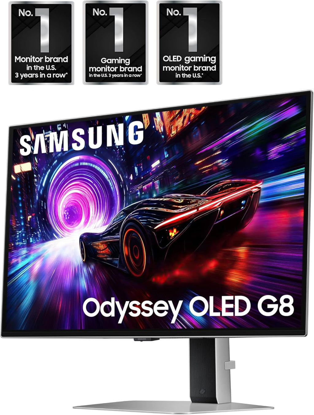 SAMSUNG 27-inch Odyssey QD-OLED G8 (G81SF)  4K  240Hz  Gaming Monitor  0.03ms Response Time  DisplayHDR True Black 400  AMD FreeSync™ Premium Pro  Ergonomic Stand  LS27FG810SNXZA  2025