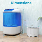 Giantex Portable Mini Washing Machine, 5.5 lbs Capacity Small Compact Laundry Washer with Spin Tub & Drain Hose, Semi-automatic Washer Machine for Apartment Dorms RV Home (Blue)