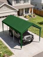 10 x 20 Ft Carport Replacement Cover, Heavy Duty Outdoor Car Tarp Canopy, Waterproof & UV Protected Tear Oxford Tarp with Ball Bungees (Frame is Not Included)
