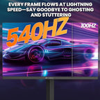 CRUA 27” 540Hz Gaming Monitor  IPS FHD(1920x1080P)  AMD FreeSync  120% sRGB  Height/Pivot/Rotating/Tilt Adjustable Vertical Monitor  HDMI 2.1 + DP 1.4  Wall Mount Install-Black