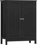 Iwell Bathroom Cabinet, Bathroom Storage Cabinet with 2 Doors & 3 Shelves, 3 Heights Available, for Living Room, Entryway, Kitchen, Home Office, Black