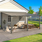 AECOJOY 16' x 12' Gazebo Outdoor Pergola for Patio  12x16 Large Wall-Mounted Hard Top Lean to Metal Gazebo Shelter Pergolas and Gazebos Clearance with Patio Roof  Heavy Duty Awnings for Decks