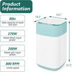 Giantex Portable Washing Machine, Washer and Spinner Combo 8lbs, with Faucet Adapter, 1 cu.ft 6 Program 6 Water Levels Built-in Drain Pump, Top Load 2 in 1 Full Automatic Laundry Washer Apartment Dorm