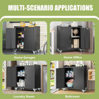 Metal Storage Cabinet with Wheels,Rolling Tool Cabinets with Doors and Adjustable Shelves,Lockable Garage Storage Cabinet,Heavy Duty Tool Chest for Home Office Utility Room,Assembly Required