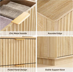 VOWNER Fluted 6 Drawers Dresser for Bedroom, 54" Wide Modern Chest of Drawers with Metal Handle, Closet Clothes Storage Organizer, Wood Dresser TV Stand for Living Room, Closet, Hallway, Entryway