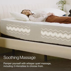Nectar Split King Adjustable Base & 12” Hybrid Mattress (New Version) - Head & Foot Incline - Medium Firm Memory Foam & Coils - Cooling Layer - 3 Massage Settings - 365-Night Trial & Forever Warranty